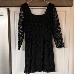 Vintage Black Lace Party Dress
